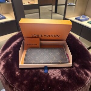 Louis Vuitton Clemence Wallet Monogram Canvas Fushia Interior Have Receipt